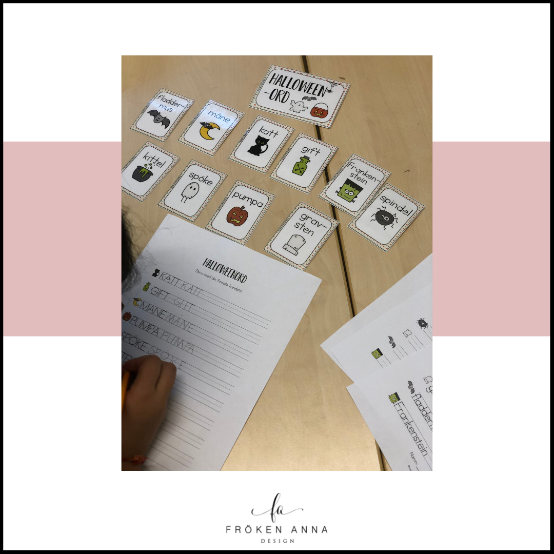 Halloweenord (Ordkunskap, välskrivning, memory)