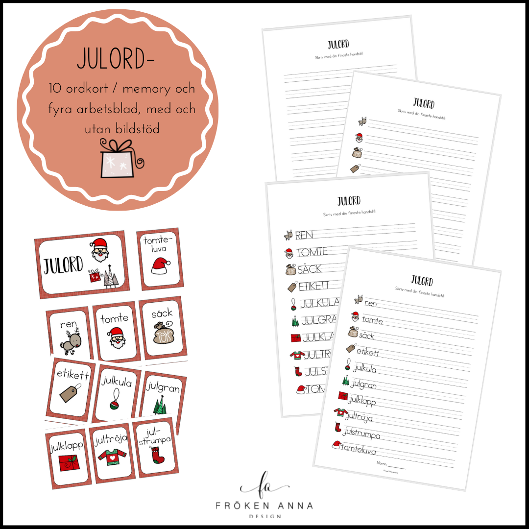 Julord (Ordkunskap, välskrivning, memory)