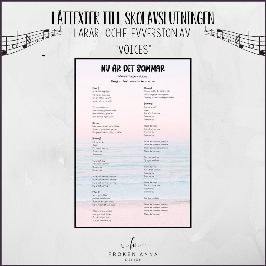 Låttexter till skolavslutningen (Voices)