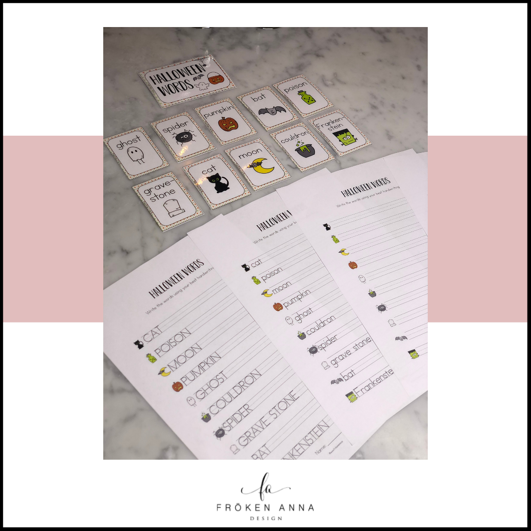 Halloween words (Ordkunskap, välskrivning, memory)