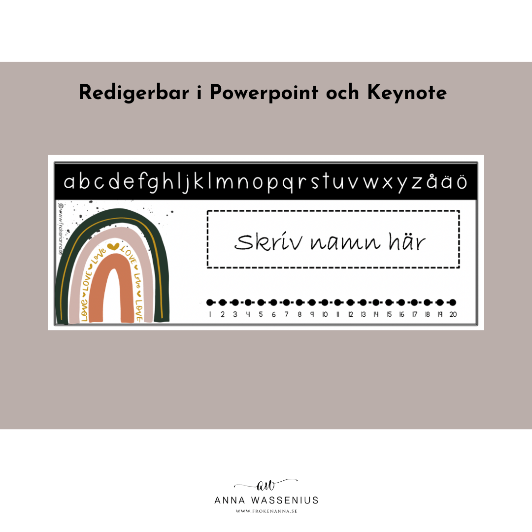 Namnskylt regnbågstema (rektangel)