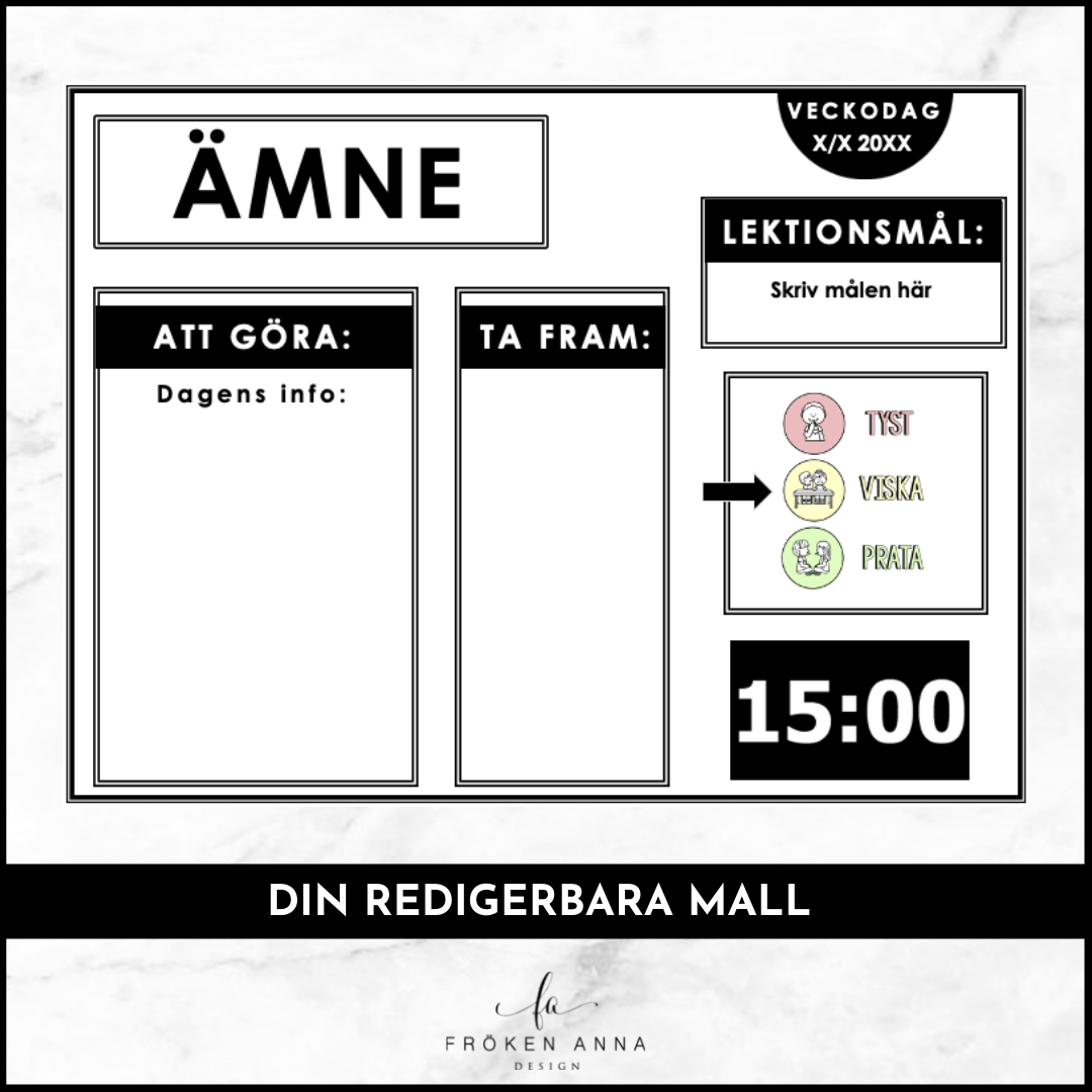 Redigerbara lektionsinstruktioner