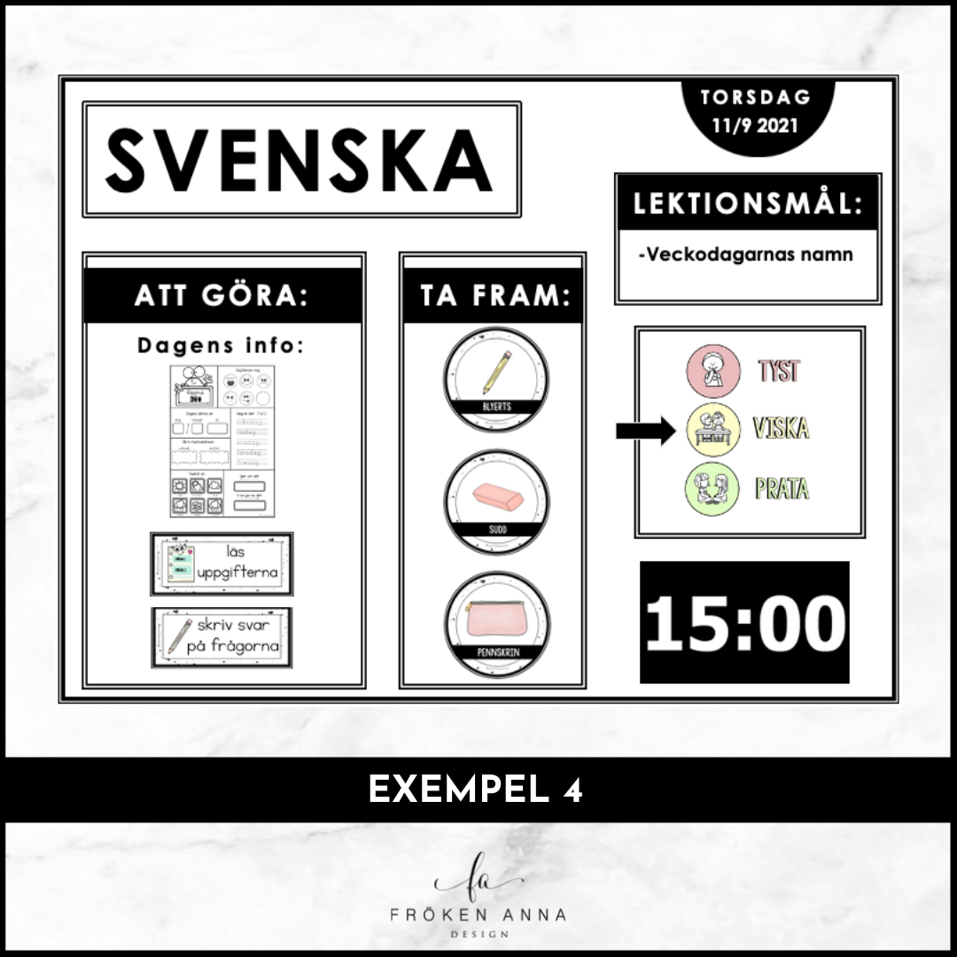 Redigerbara lektionsinstruktioner