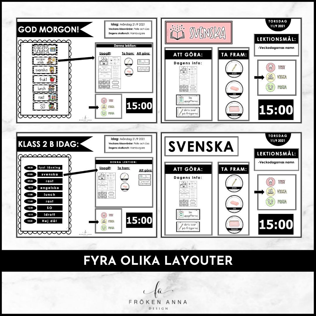 Redigerbara lektionsinstruktioner