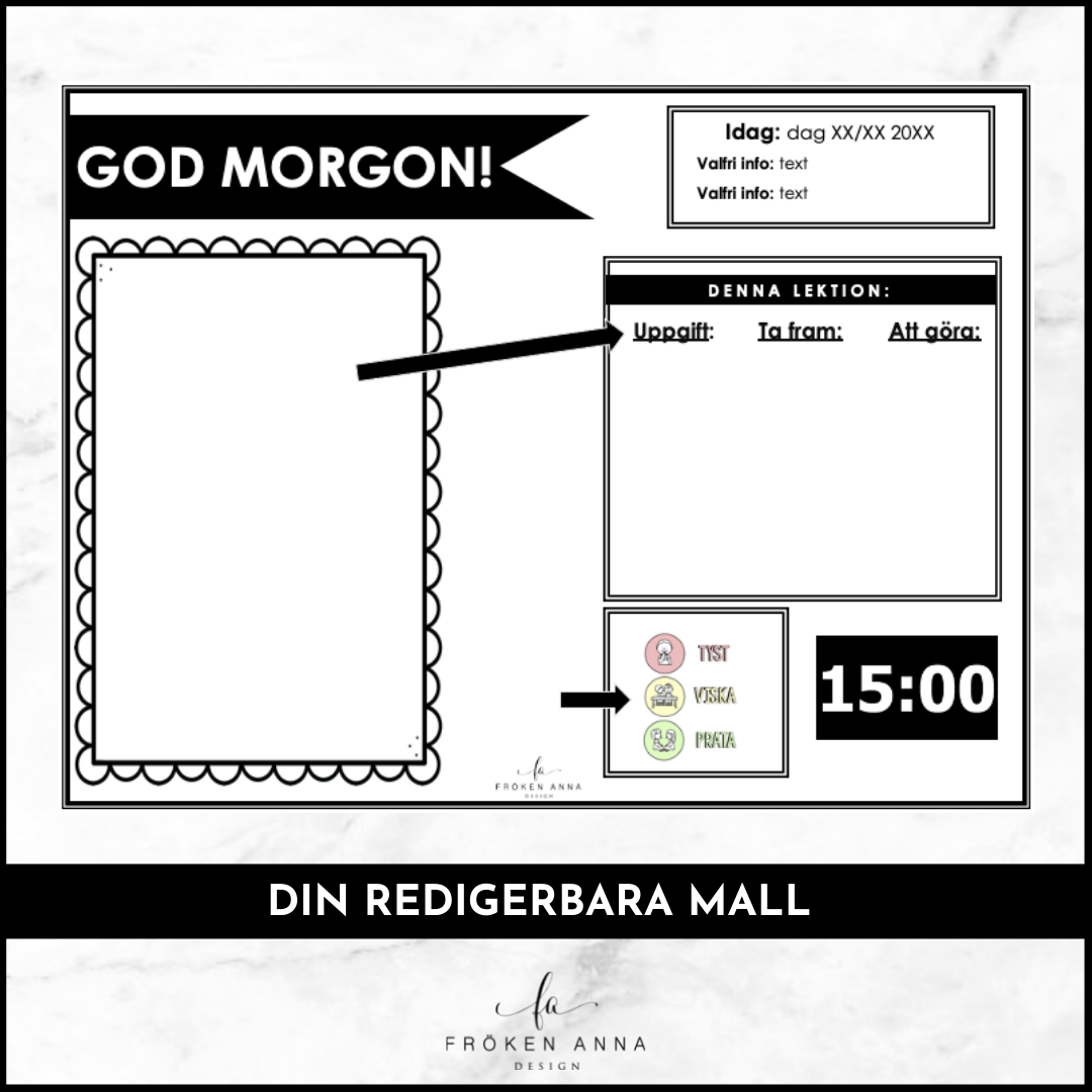 Redigerbara lektionsinstruktioner