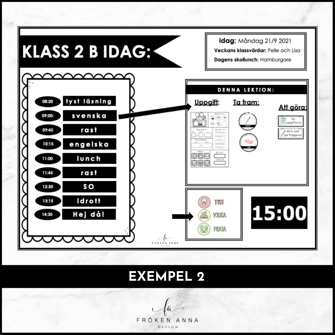Redigerbara lektionsinstruktioner