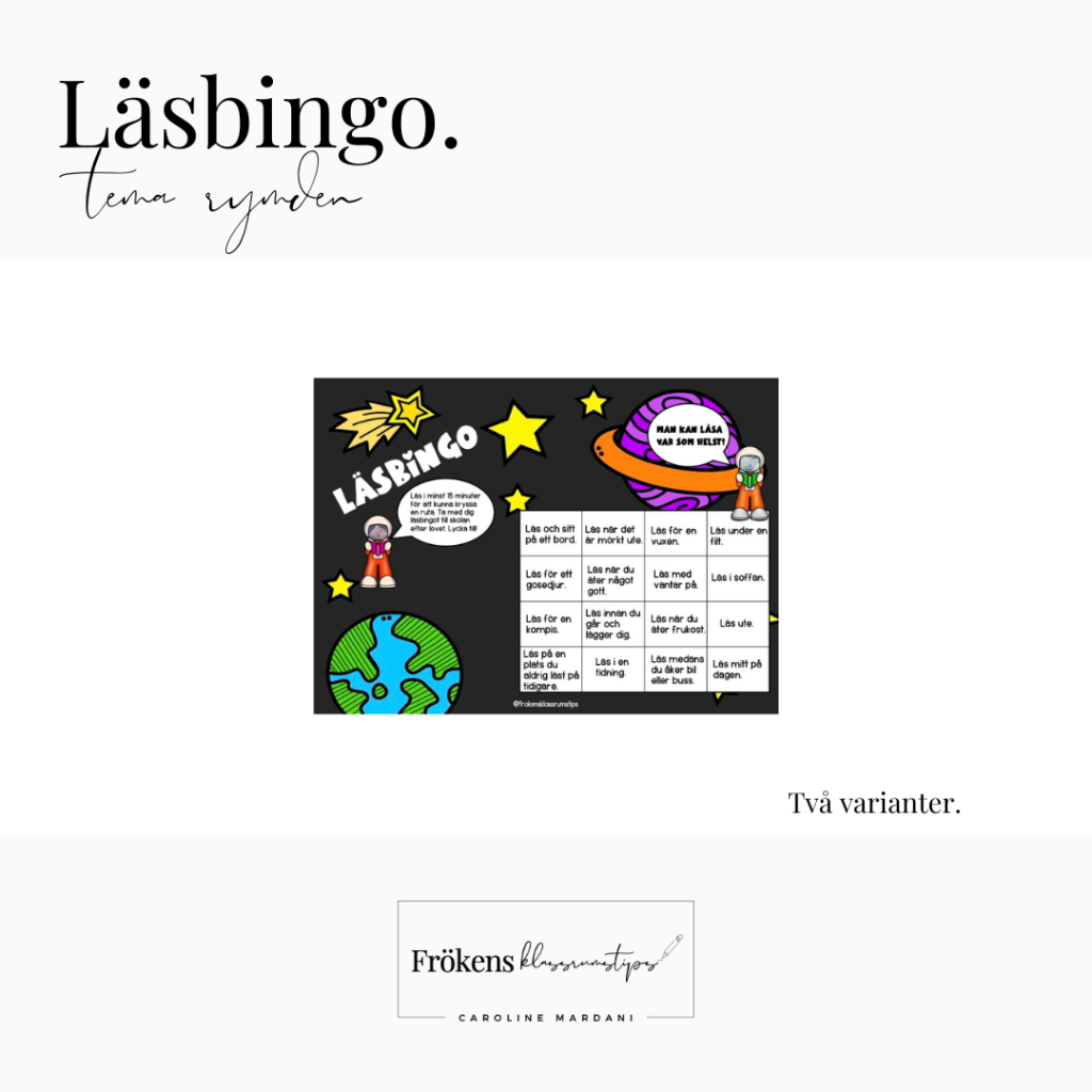 Läsbingo – Tema rymden