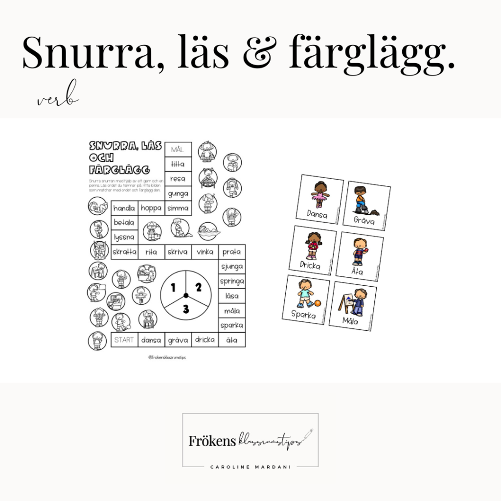 Snurra, läs och färglägg – verb