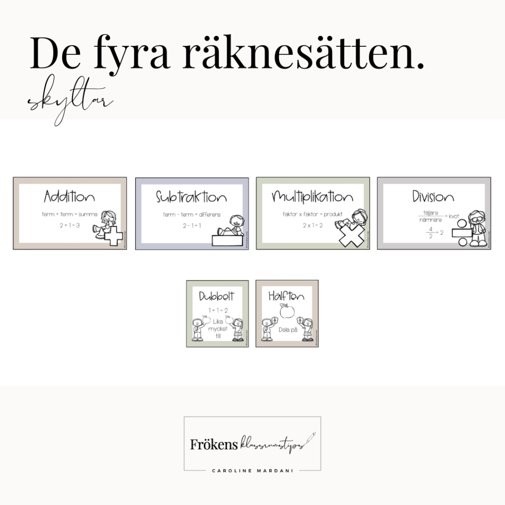 De fyra räknesätten + lite till
