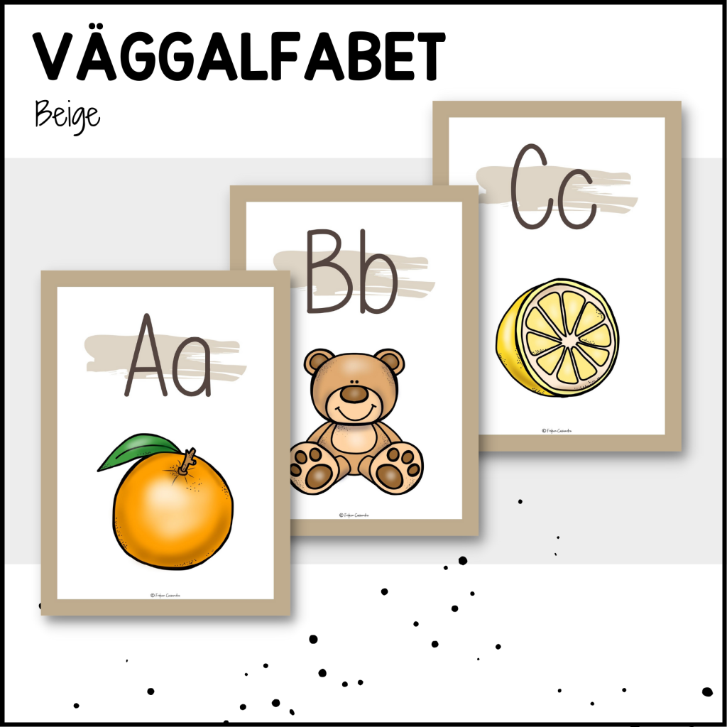 BEIGE: väggalfabet