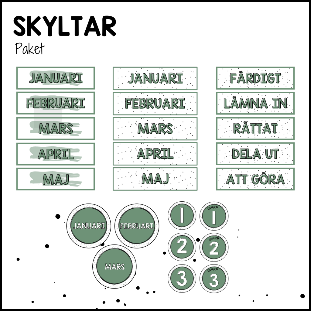 GREEN: paket med skyltar