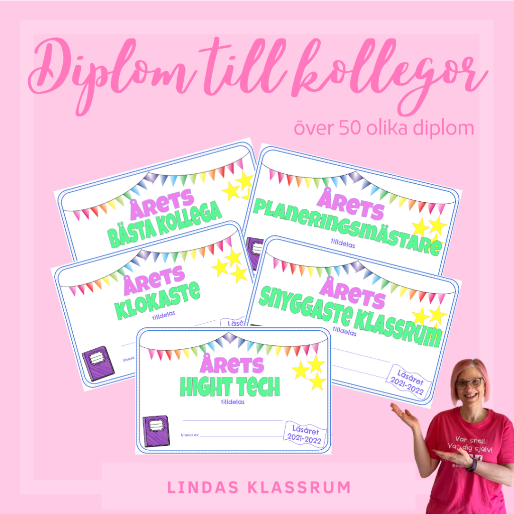 Lindas diplom till kollegor