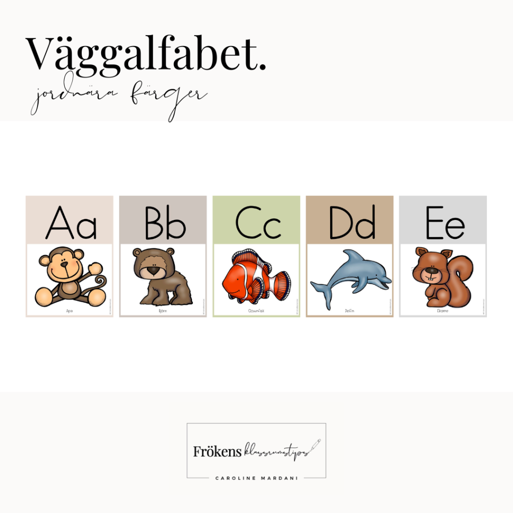 Väggalfabet – Tema djur