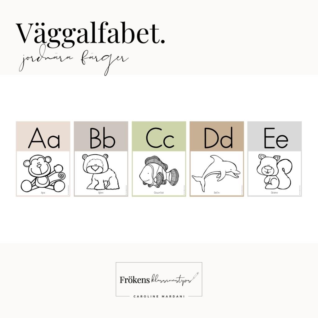 Väggalfabet – Tema djur