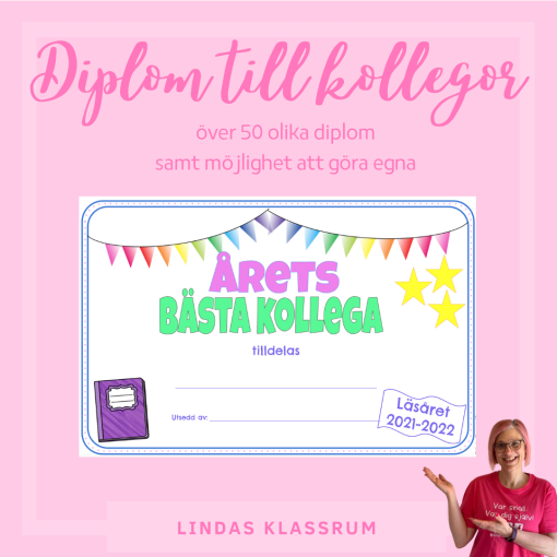 Lindas diplom till kollegor