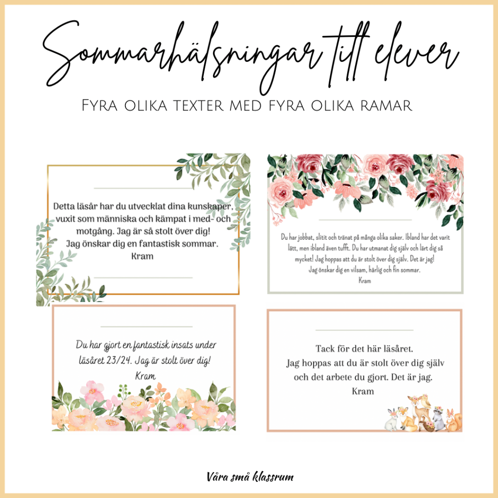 Sommarhälsningar till elever