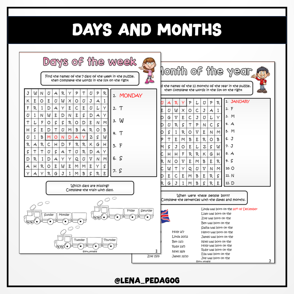 Days and months