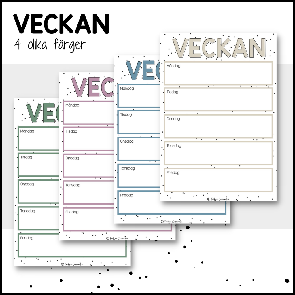 Veckoschema till klassrummet