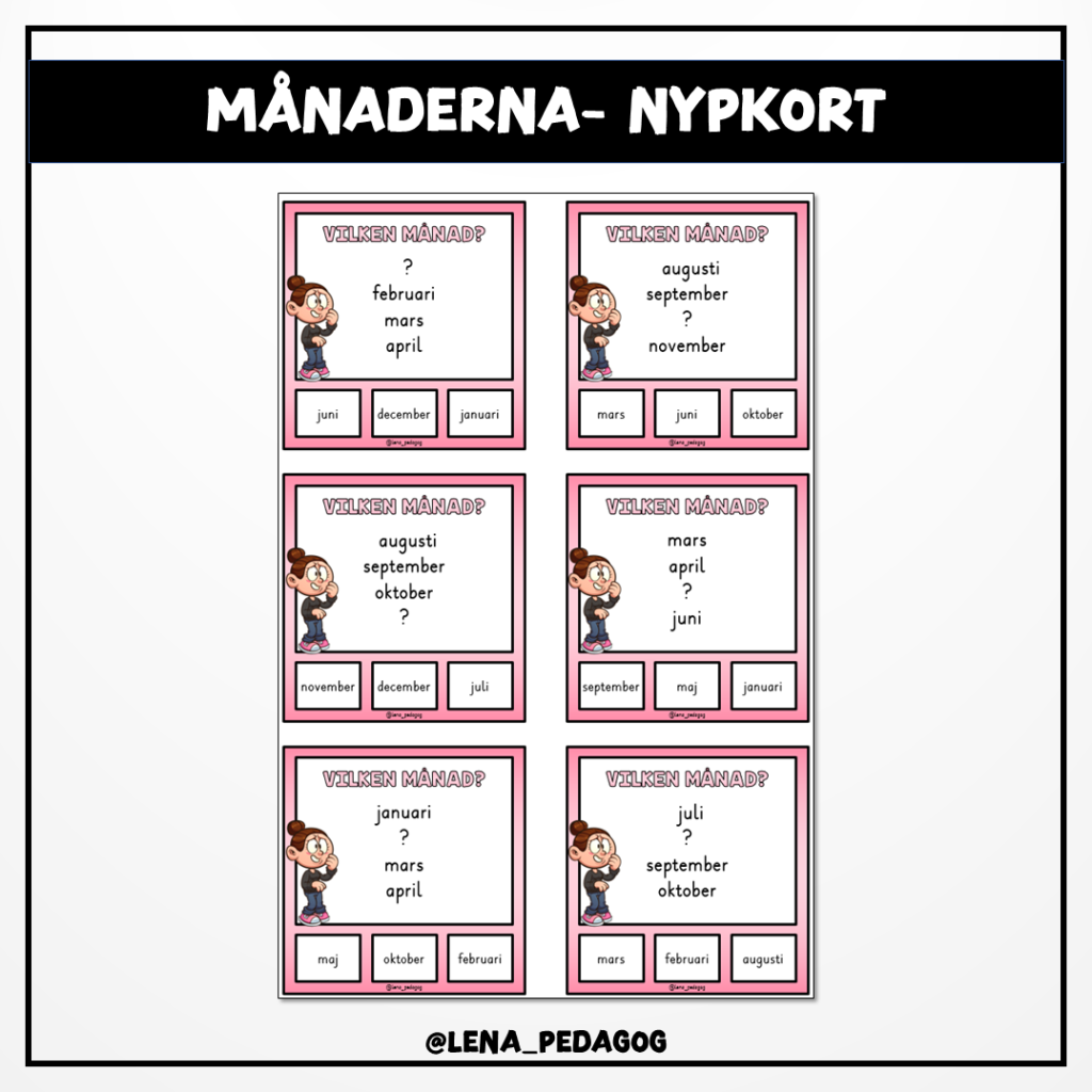 Månaderna – nypkort
