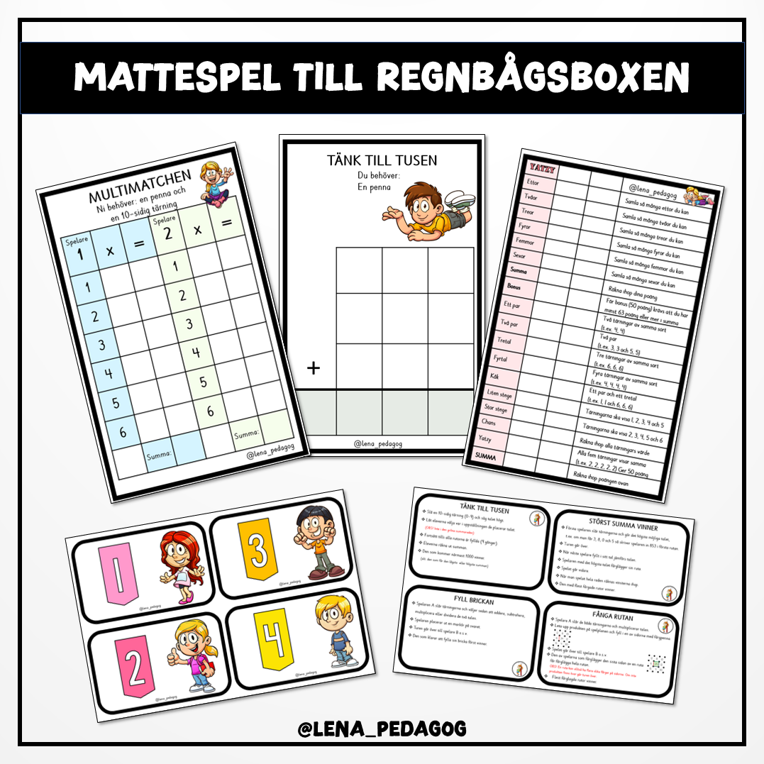 Mattespel till Regnbågsboxen