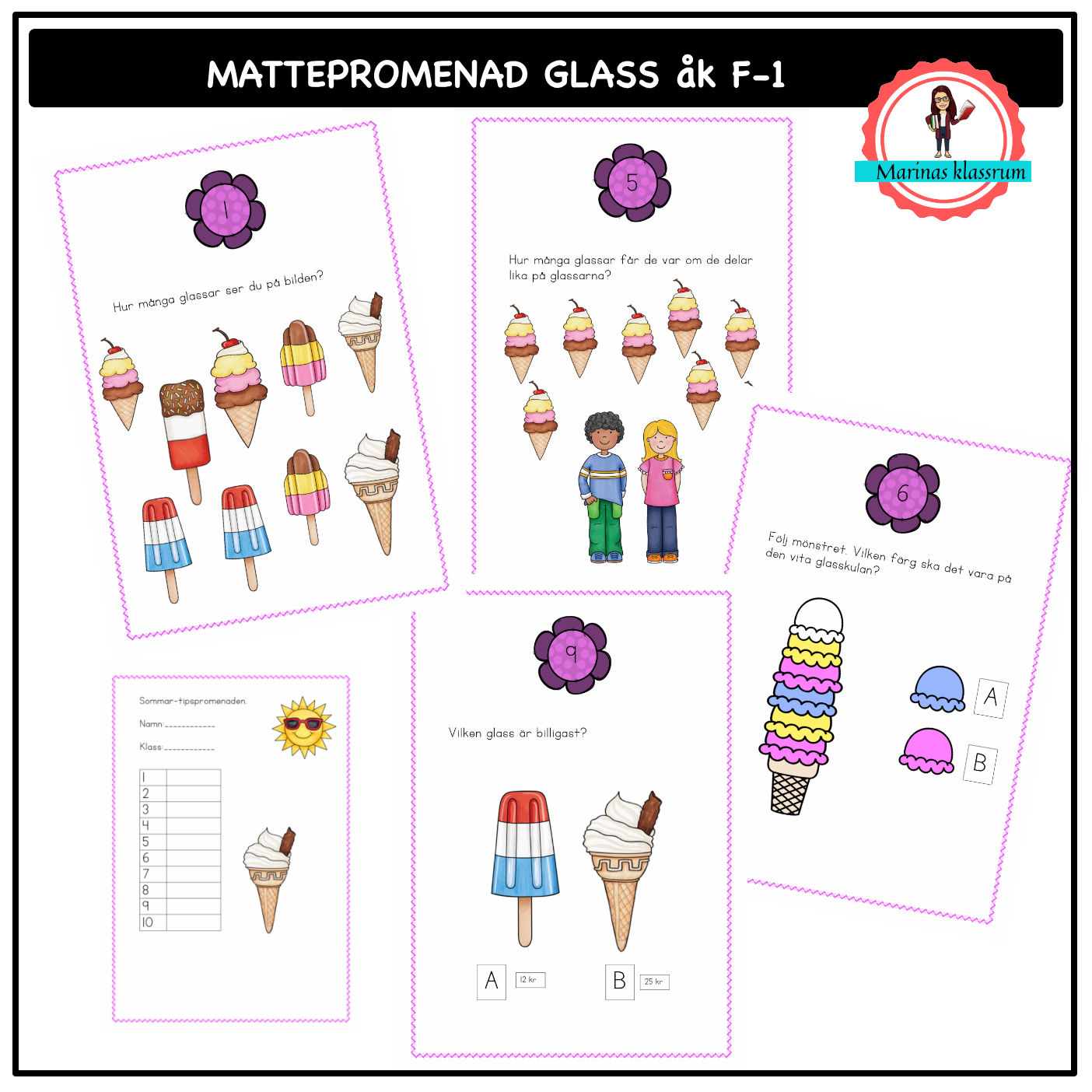 Matte-tipspromenad glass F-1