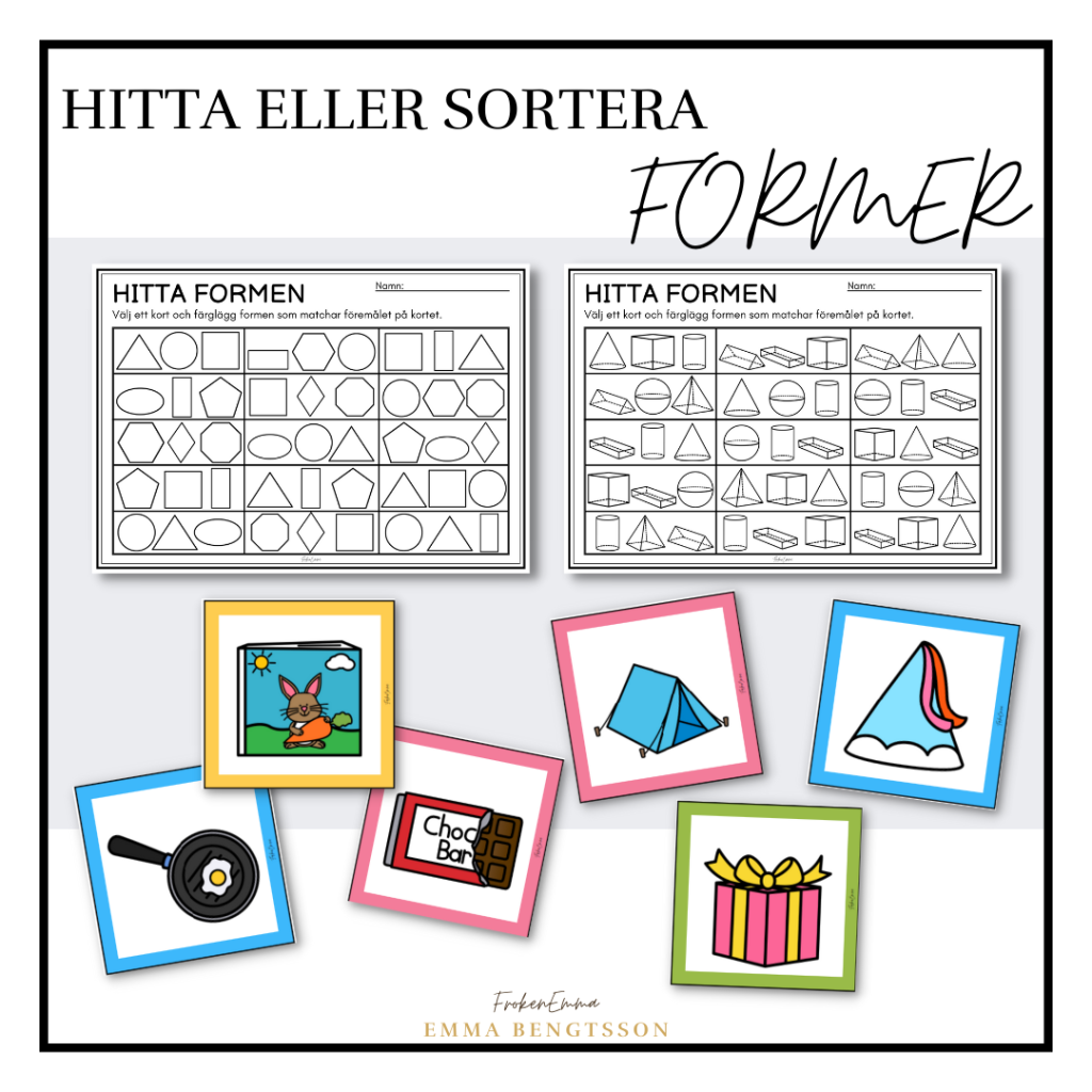 Geometriska former – hitta eller sortera 2d och 3d