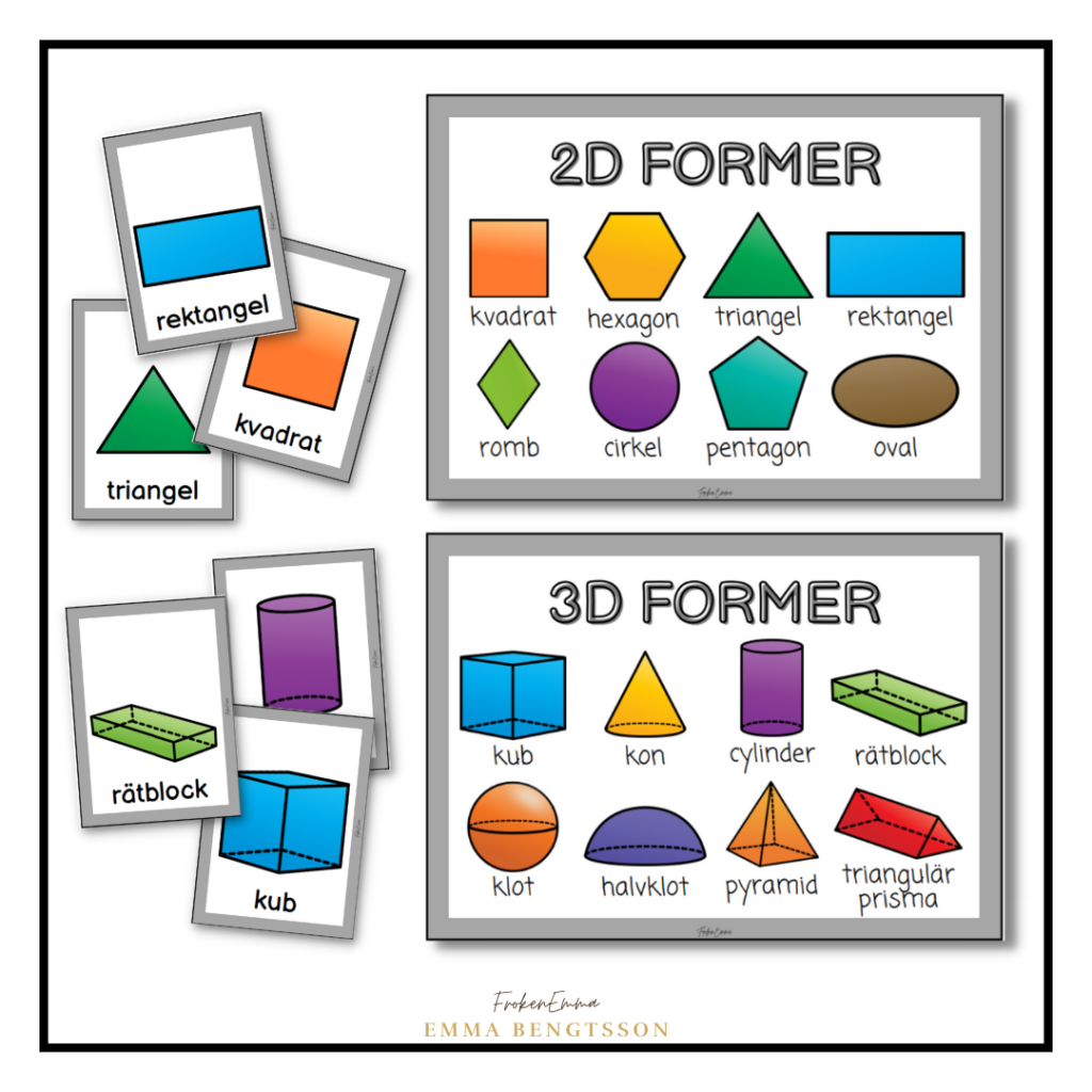 Geometriska former kort/skyltar