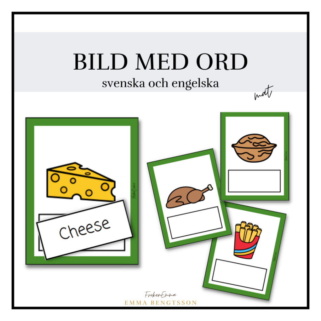 Mat – ord med bild blandad mat
