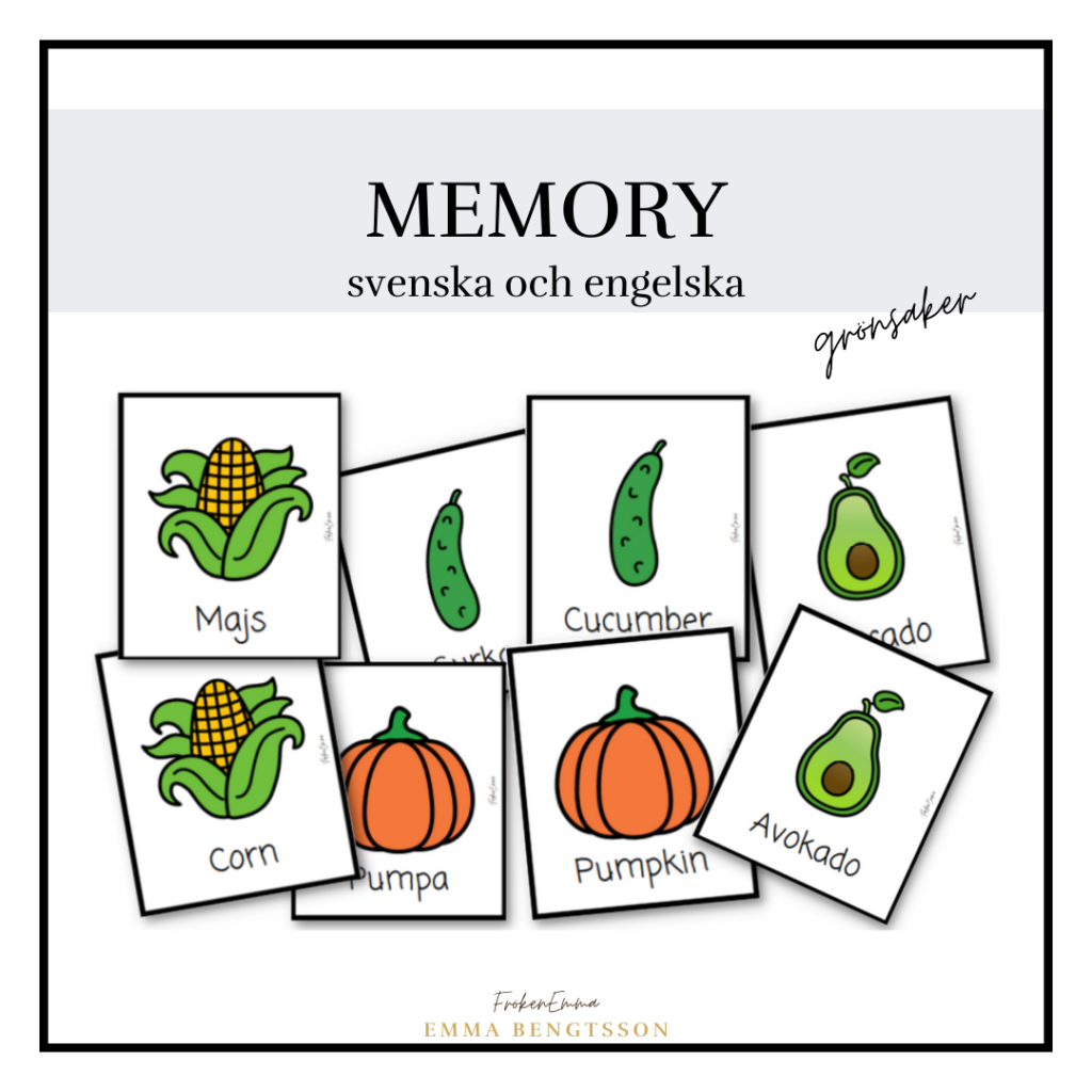 Memory – grönsaker