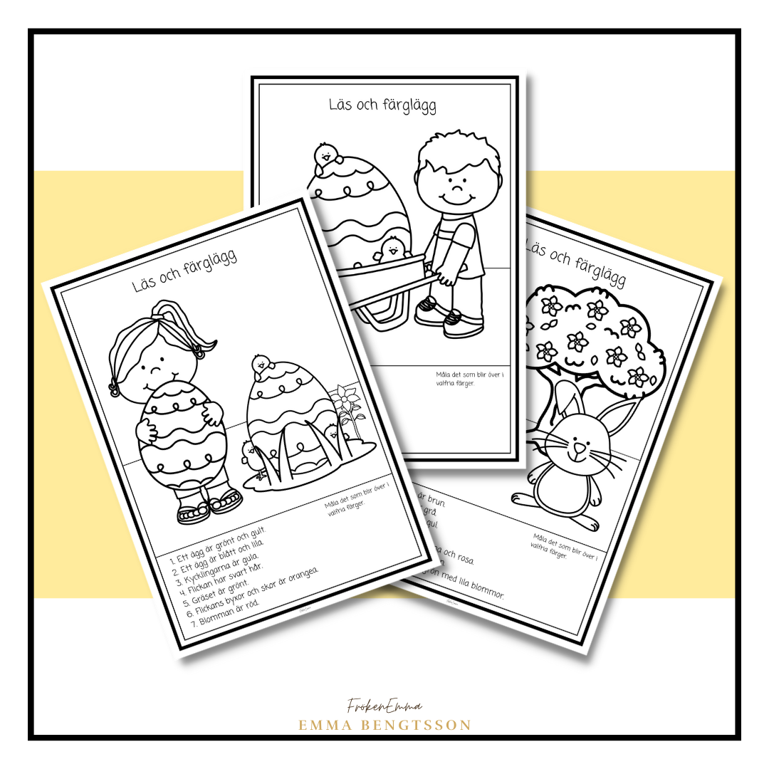 Påsk - läs och färglägg