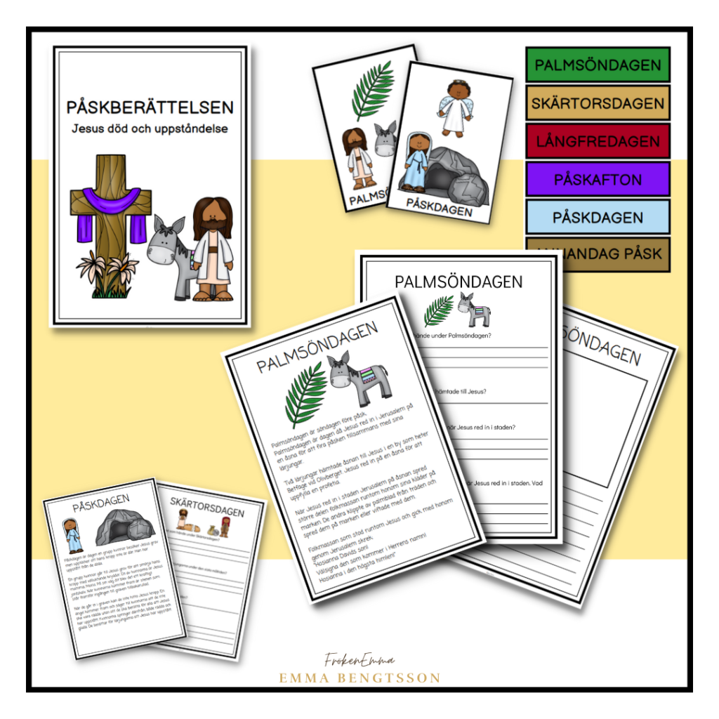 Påsk – påskberättelsen text och uppgifter