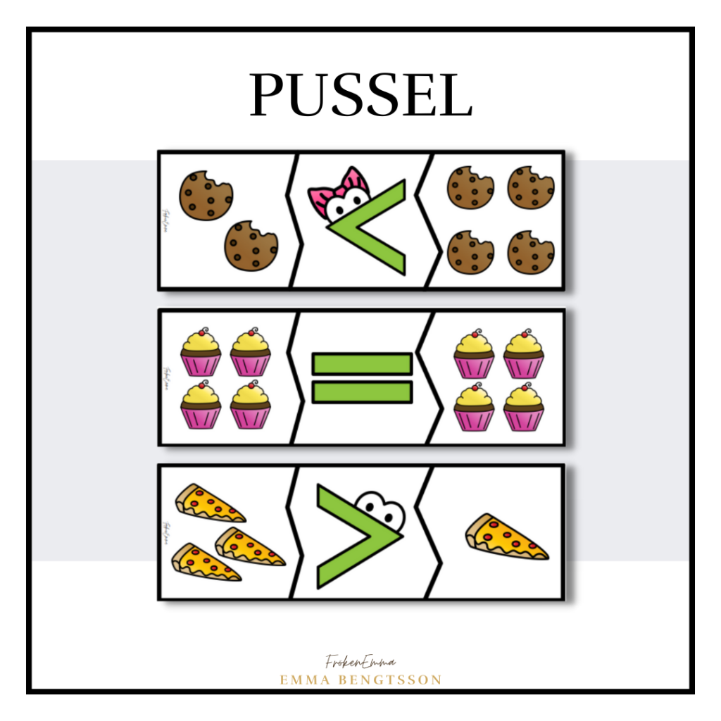 Pussel – större, mindre eller lika