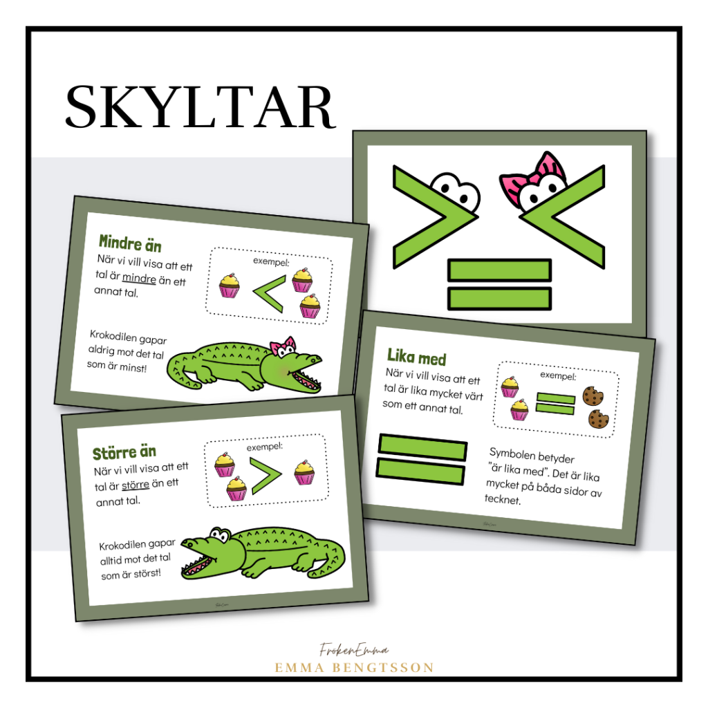 Skyltar – större, mindre eller lika