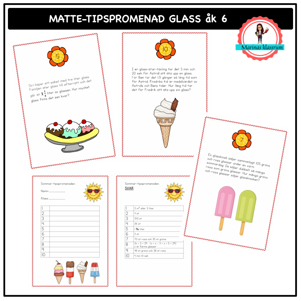 Matte-tipspromenad glass åk 6
