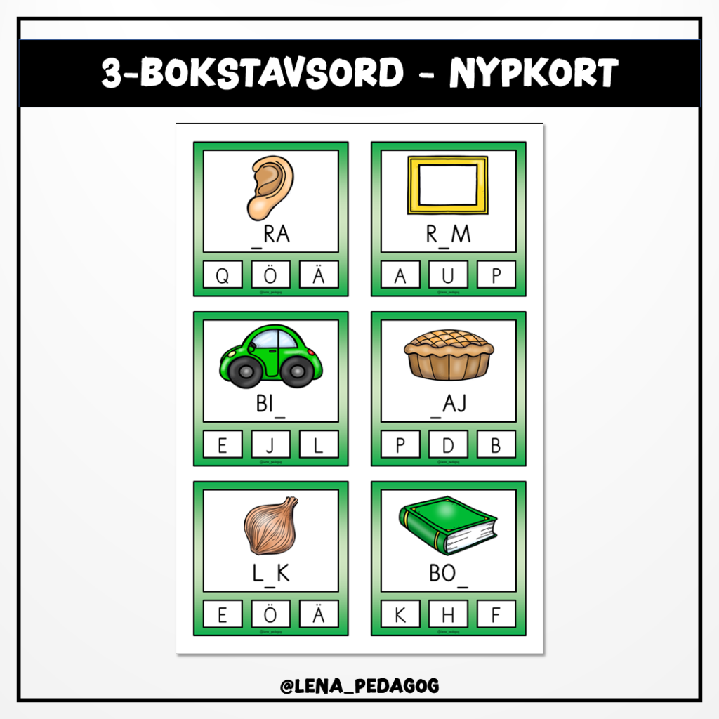 3-bokstavsord – nypkort