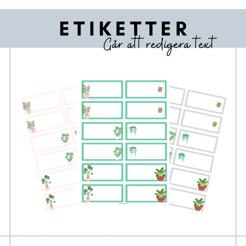 Redigerbara namnetiketter