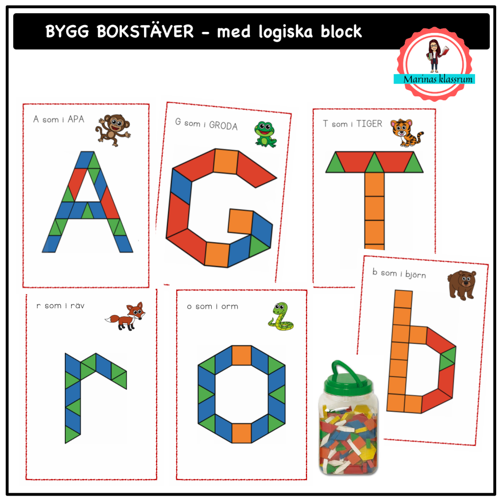 Bygg bokstäver med logiska block