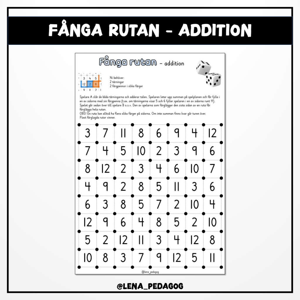 Fånga rutan – addition