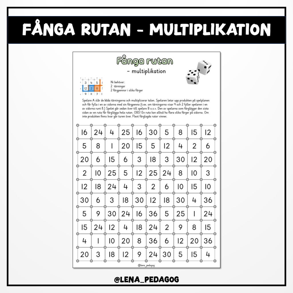 Fånga rutan – multiplikation