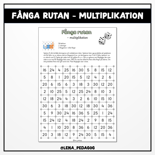 Fånga rutan - multiplikation