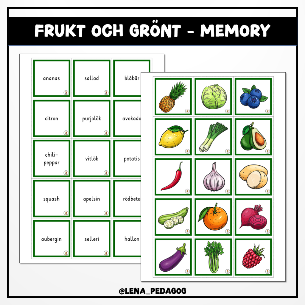 Frukt och grönt – memory