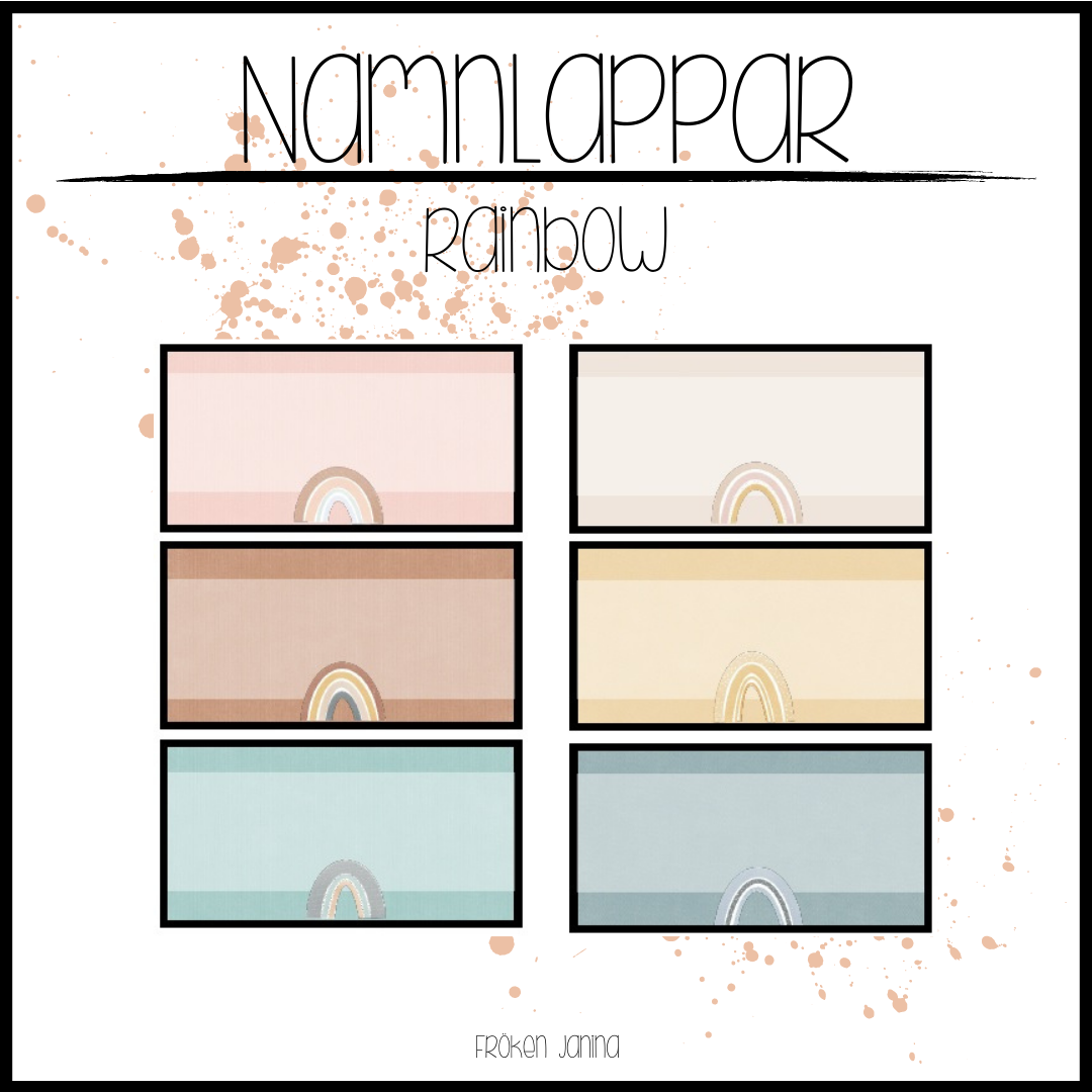 Redigerbara namnlappar (rainbow)