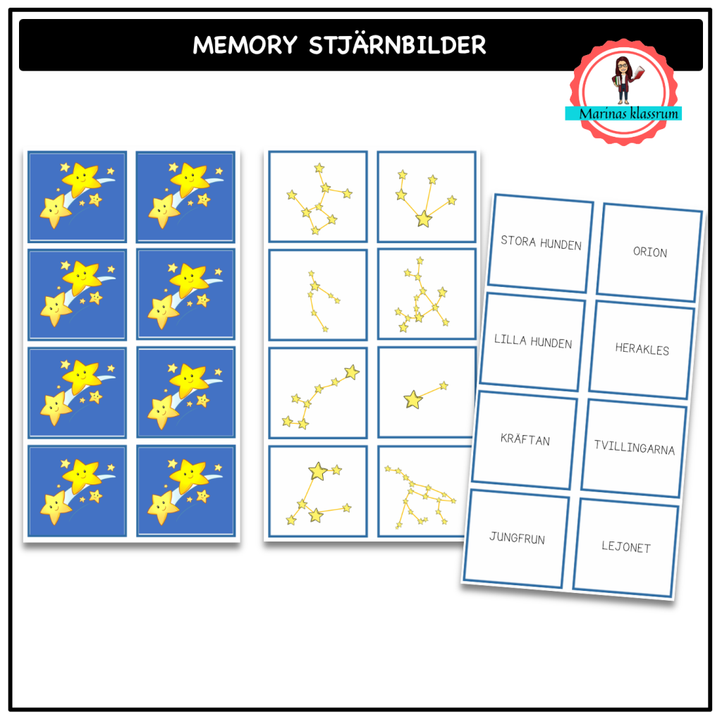 Memory med stjärnbilder