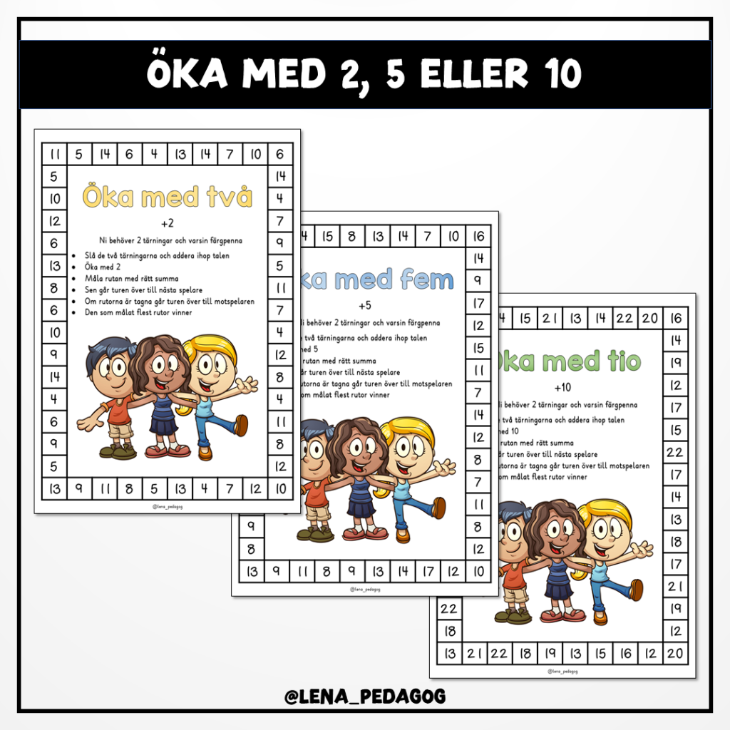Öka med 2, 5 eller 10