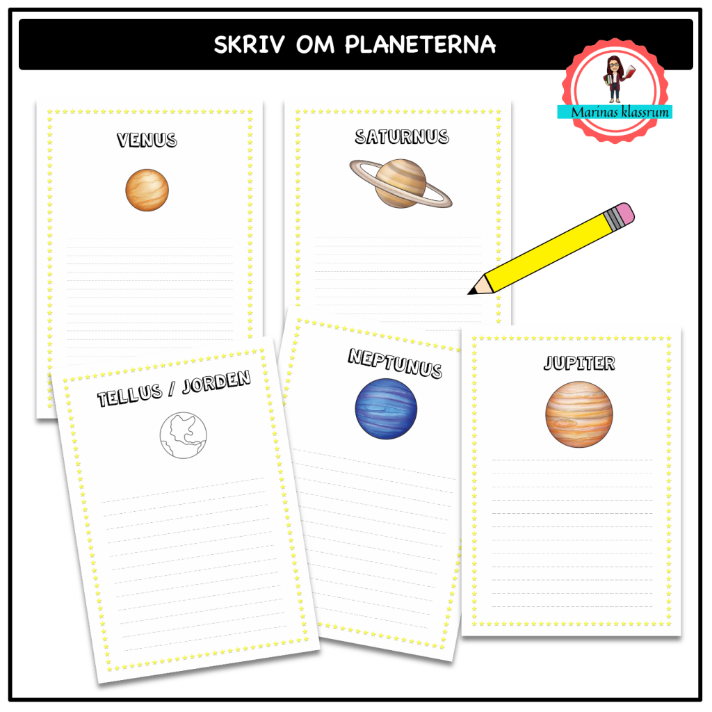 Skriv om planeterna i solsystemet