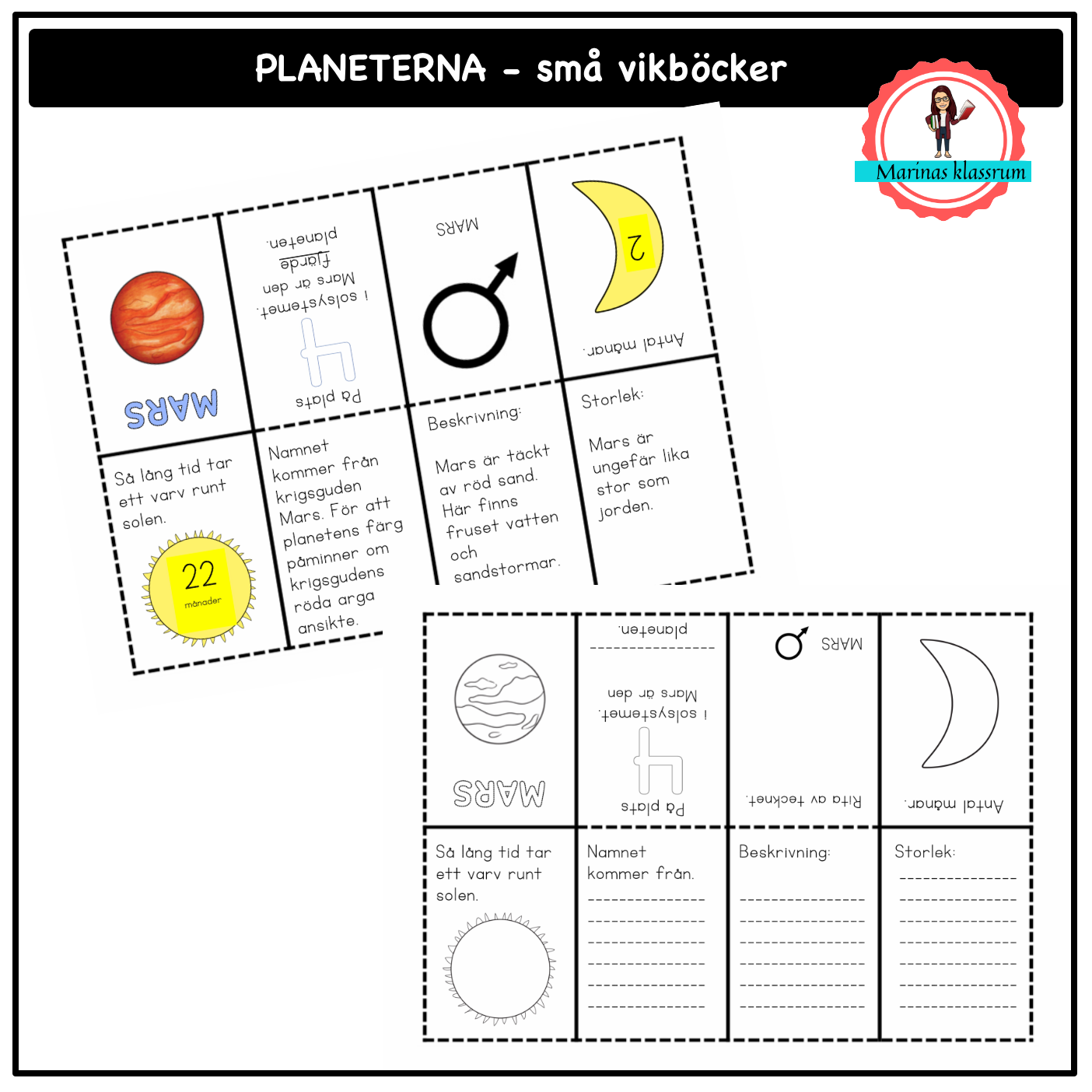 Miniböcker med planeterna