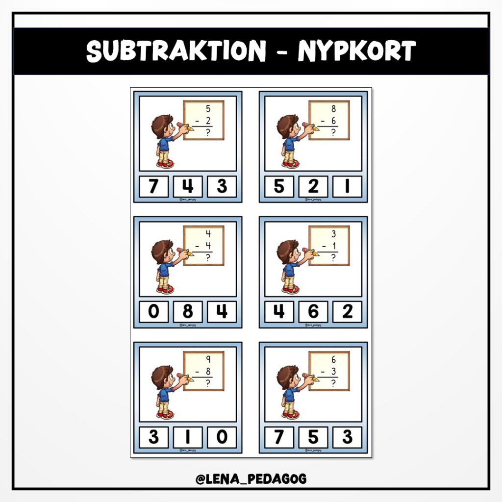Subtraktion – nypkort