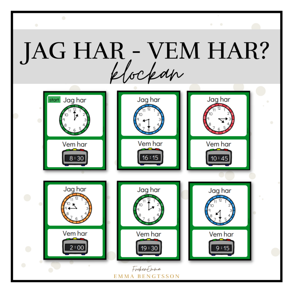 Jag har – vem har? klockan
