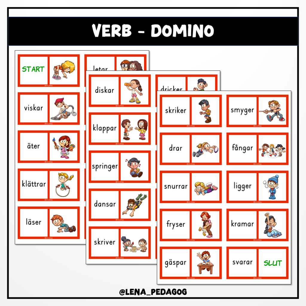 Verb i presens – domino