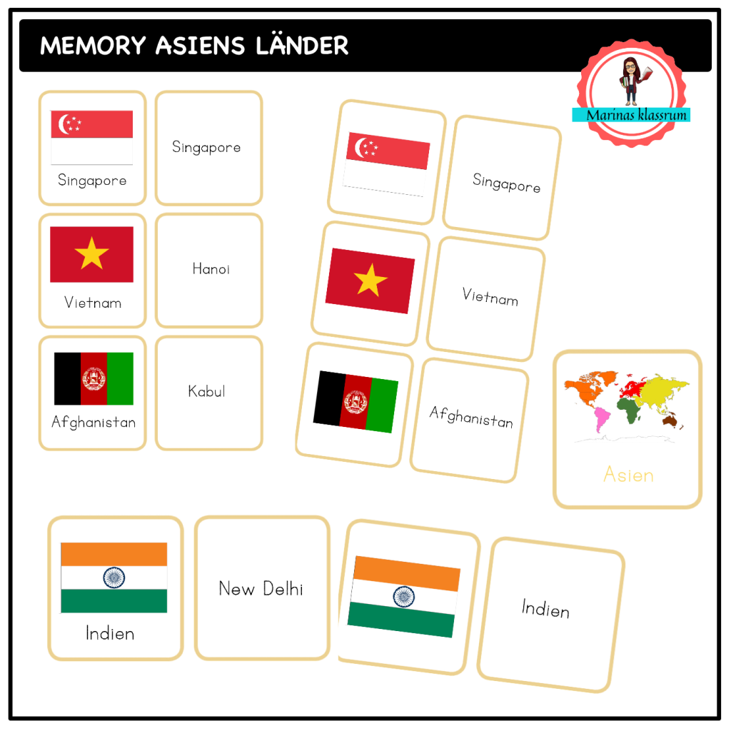 Memory Asiens länder